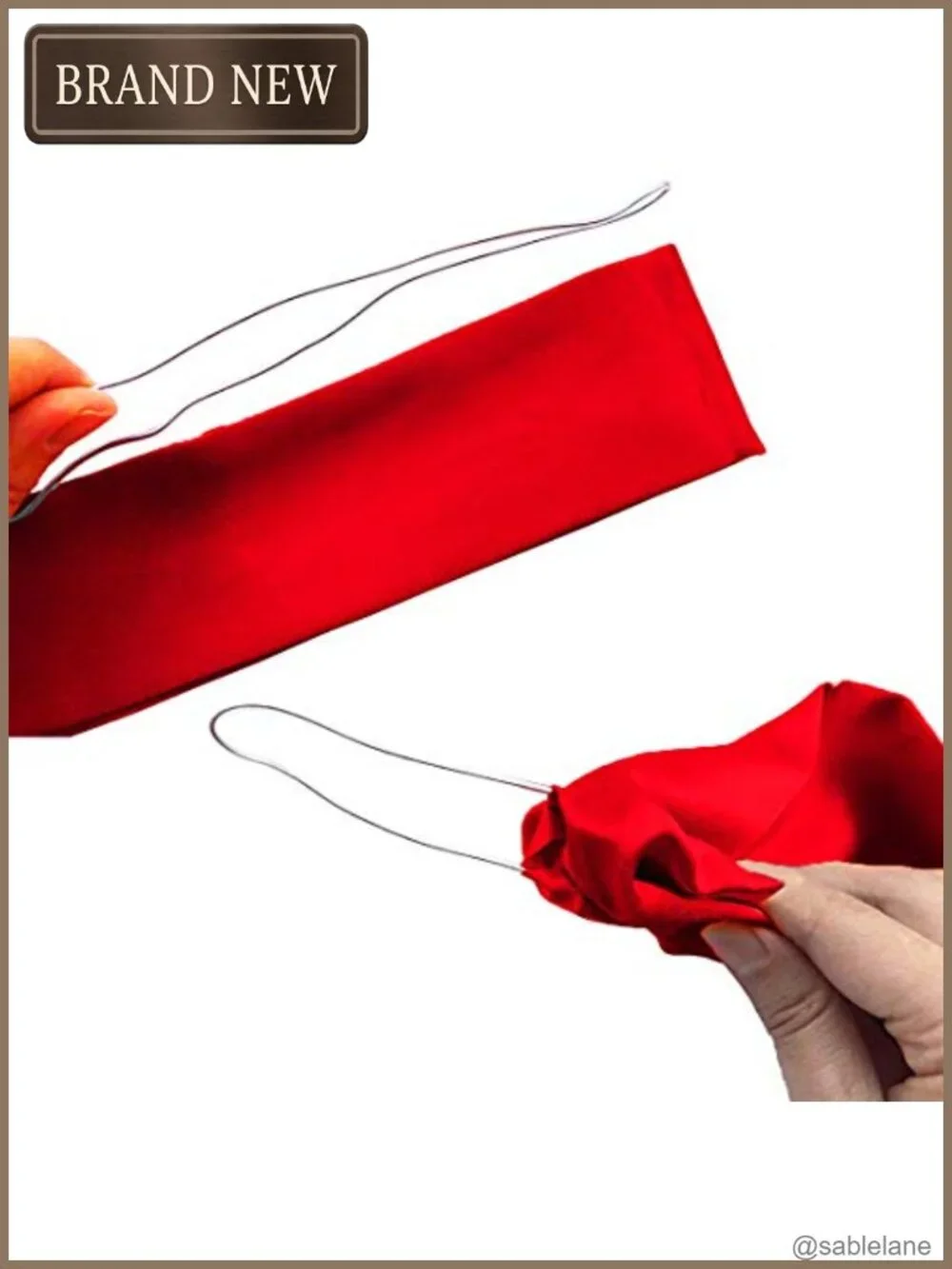 Satin Chiffon Fashion Headband with Twist Bow for Women - Red